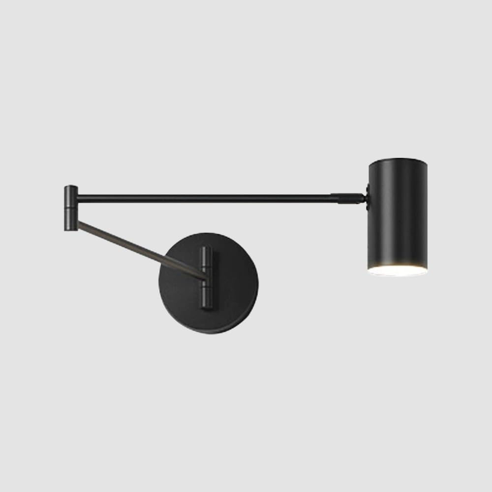 Applique Murale À Bras Oscillant Long, Lampe Murale En Métal Noir, Éclairage Vers Le Bas Orientable À 360°, Applique Led 9 W - 3 Couleurs