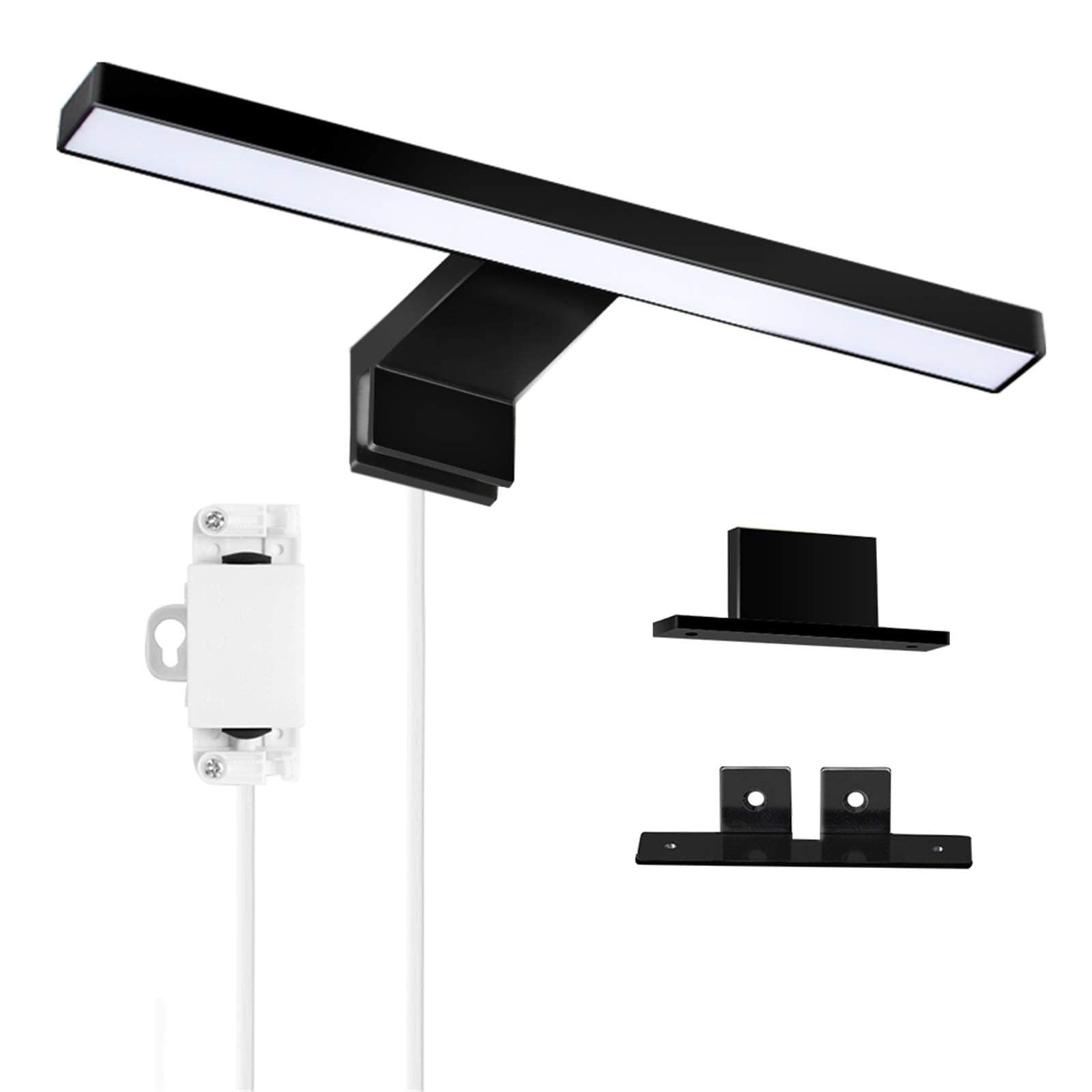 Lampe Miroir Salle De Bain 80cm Salle De Bains Ip44 20w 1300lm Lampe Miroir Applique Murale Intérieure Moderne Luminaire Salle De Bain Blanc Froid 6000k(noir)
