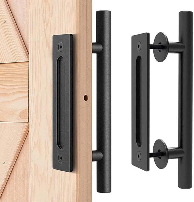Poignée De Porte De Grange, Poignée De Porte Coulissante, Poignée De Porte De Grange Robuste, Poignée De Garage, Poignée De Porte (noire)