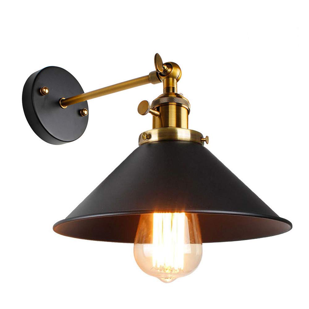 Applique Murale Vintage Industrielle, Réglable Lampe De Plafond Noir En Métal, Plafonnier Luminaire Rétro Applique Interieur Pour Chambre, Cuisine, Restaurant, Couloir, Café, Bar