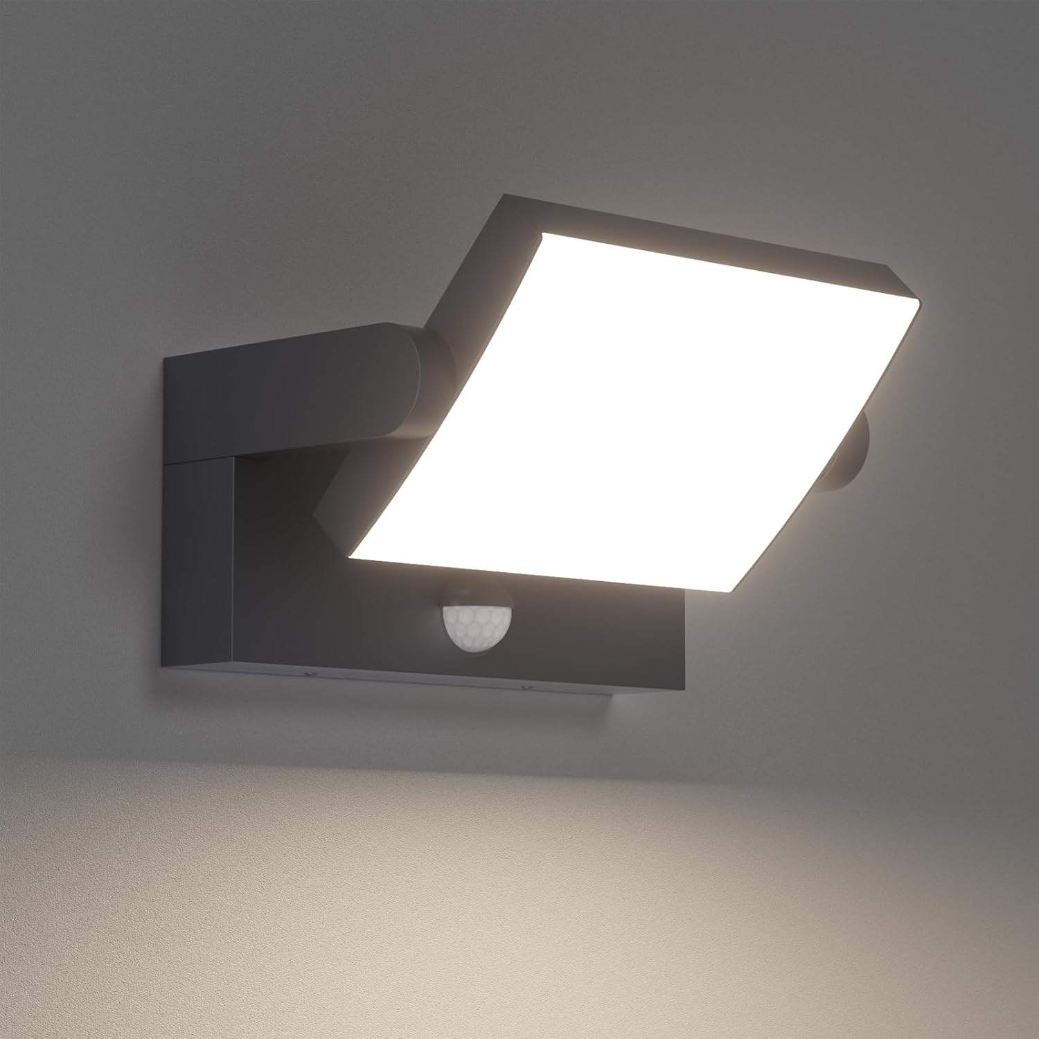 Applique Extérieure/intérieur, 18w Éclairage Extérieur D'Entrée De Jardin Ip45, Lampe Murale Noir, Blanc Naturel 4000k