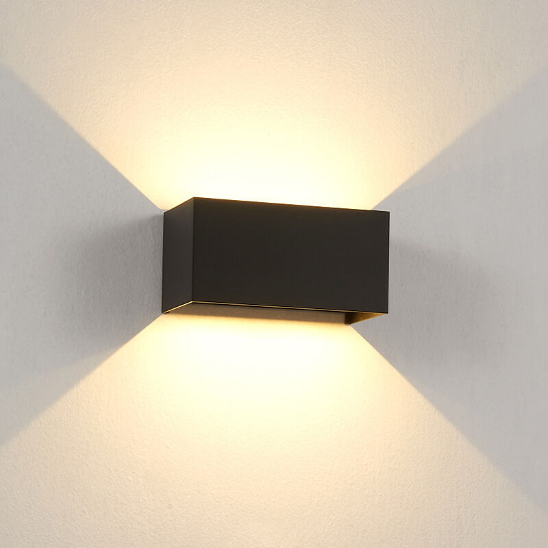 Applique Murale Led Applique Murale Intérieure/extérieure Avec Détecteur De Mouvement Applique Murale Moderne Blanc Chaud 3000k - 24w Noir