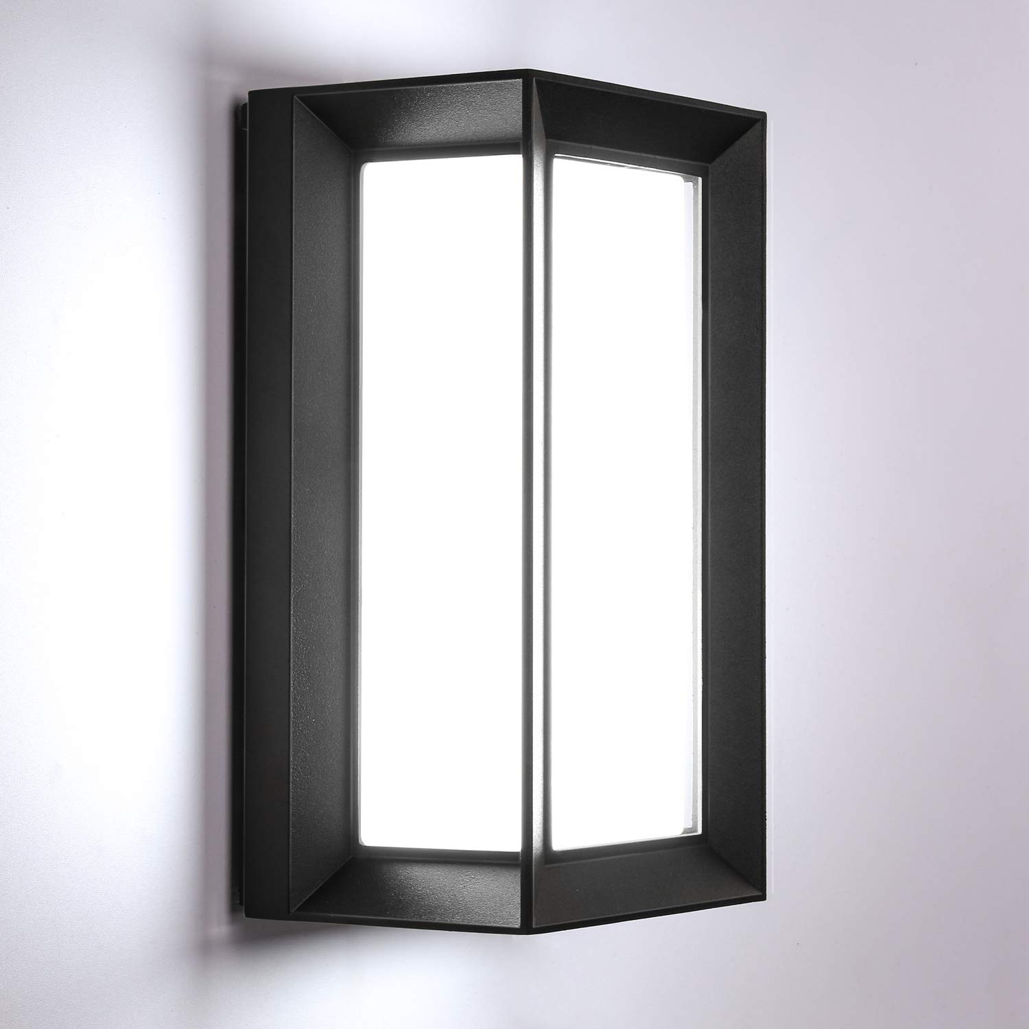 Applique Murale 12w Extérieur Moderne Led Étanche Ip65 Aluminium Décoration Lumière Applique Murale Pour Cour Jardin Pathway Patio Villa Couloir Blanc Chaud (noir)