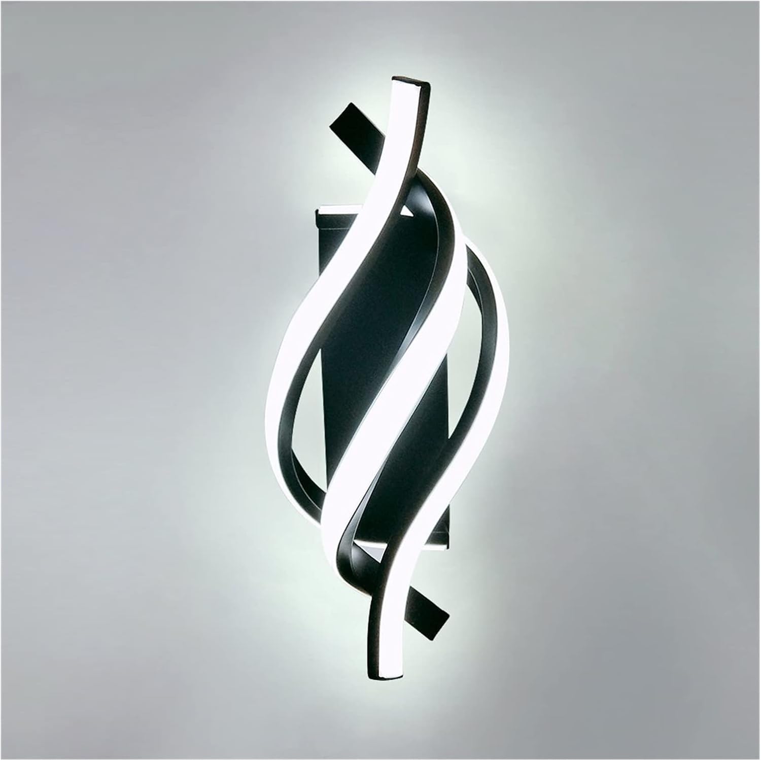 Applique Murale Led Moderne En Spirale, À Intensité Variable, Lampe De Chevet Écoénergétique, Compatible Avec Le Salon, La Chambre, Le Bureau Et Le Balcon. (couleur : Noir, Taille : Blanc Chaud (2700-