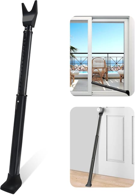 Barre De Sécurité Pour Porte-fenêtre Coulissante Améliorée, Butée De Porte Réglable Et Robuste (noire) (sku Produit : 96260891 Sku Offre : Lehua25.5.27-12)