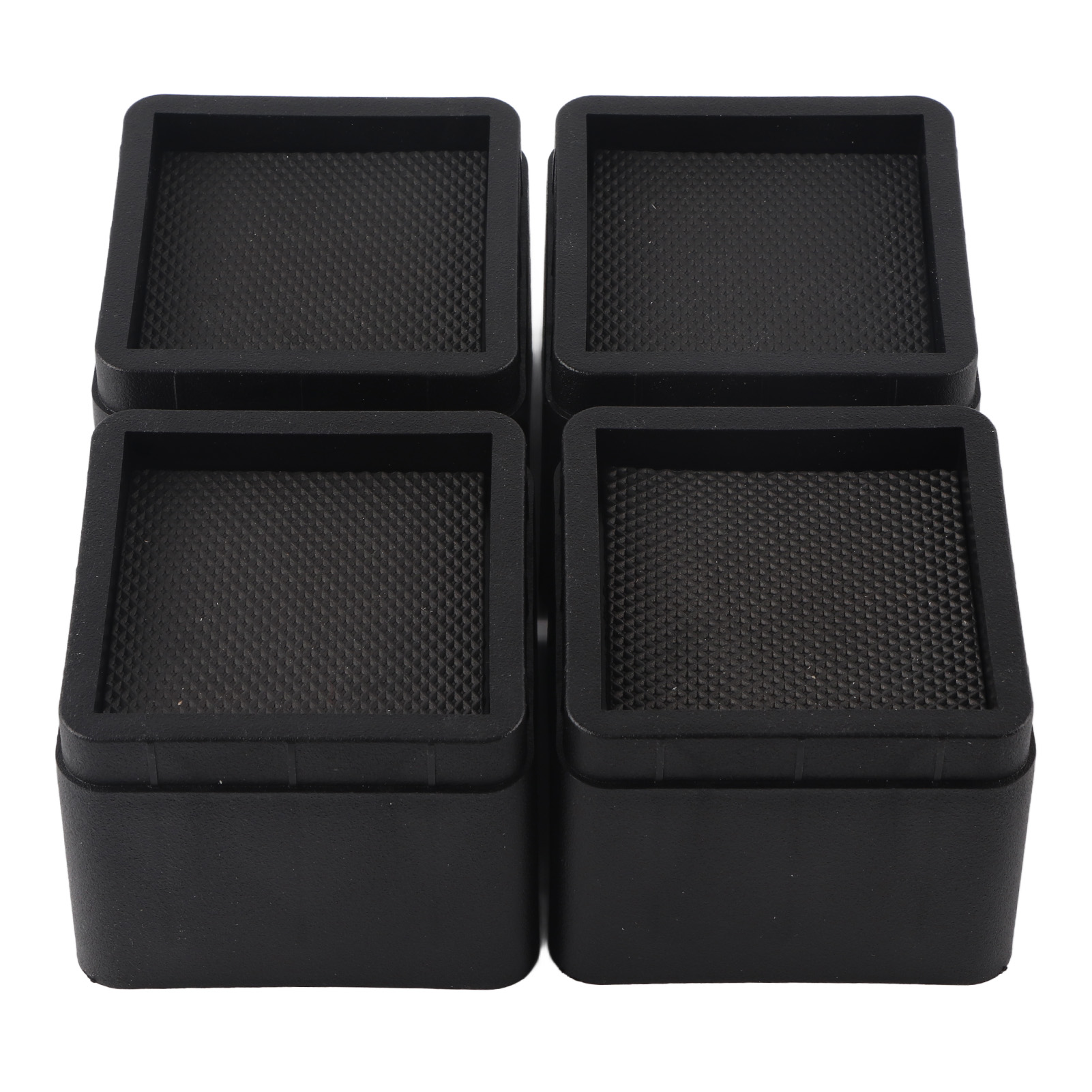 Lot De 4 Rehausseurs De Lit Empilables Et Résistants, Noirs, Carrés, Imperméables Et Anti-insectes, Pour Meubles