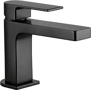 Robinet De Lavabo En Acier Inoxydable, Robinet Monotrou, Noir Mat