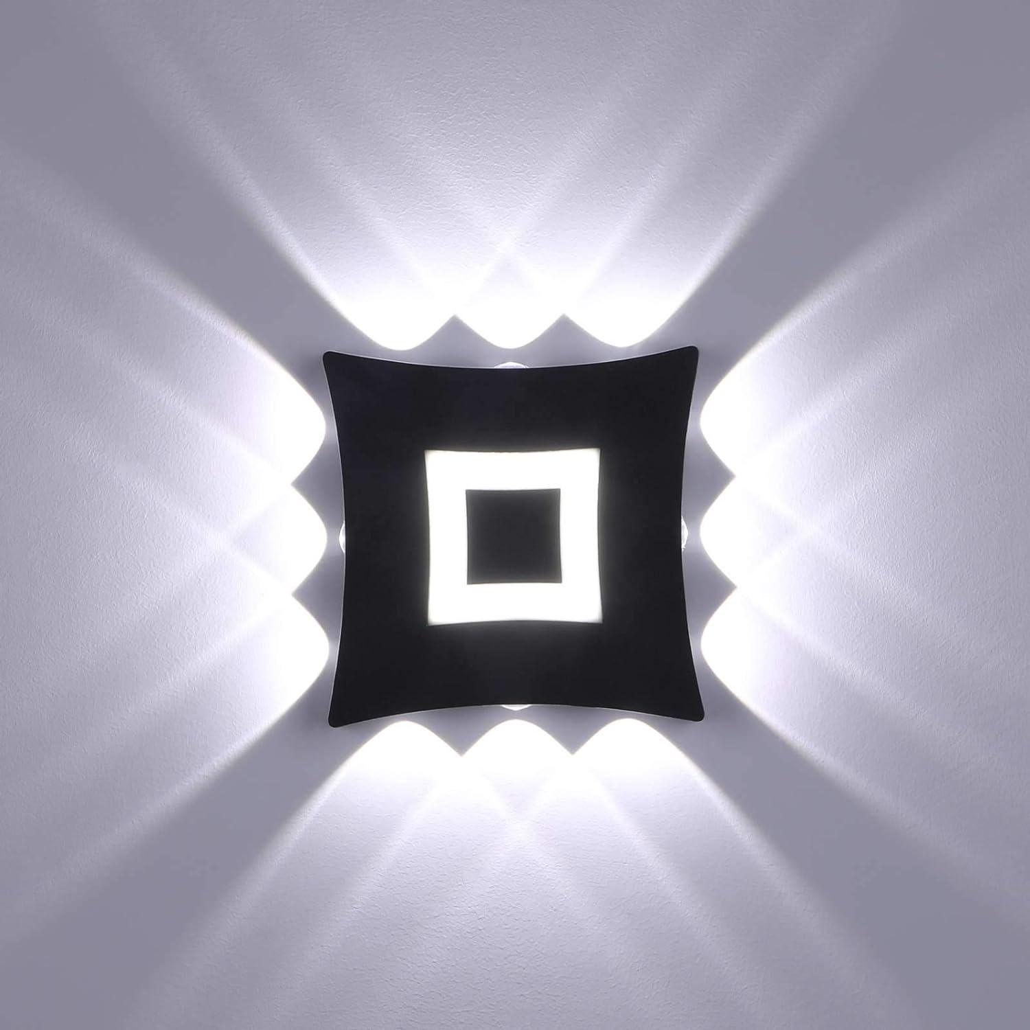 Applique Murale Moderne Led Cob 18 W Pour Intérieur/extérieur, Étanche Ip65, En Aluminium, Lumière Blanche Froide 6000 K, Noire