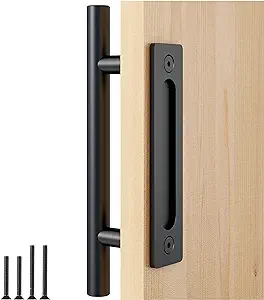 Poignée De Porte De Grange Carrée Noire, Poignée De Porte Encastrée, Poignée De Porte De Grange Coulissante