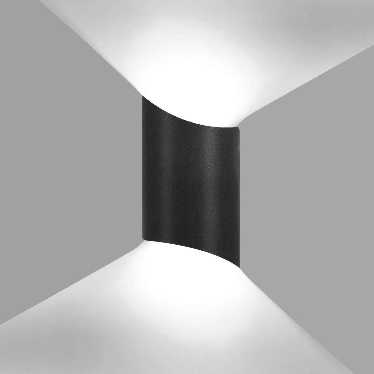 Applique Murale Led 10 W, Moderne Et Étanche, Éclairage Vers Le Haut Et Vers Le Bas, En Aluminium, Pour Intérieur Et Extérieur, Noir, 6000 K