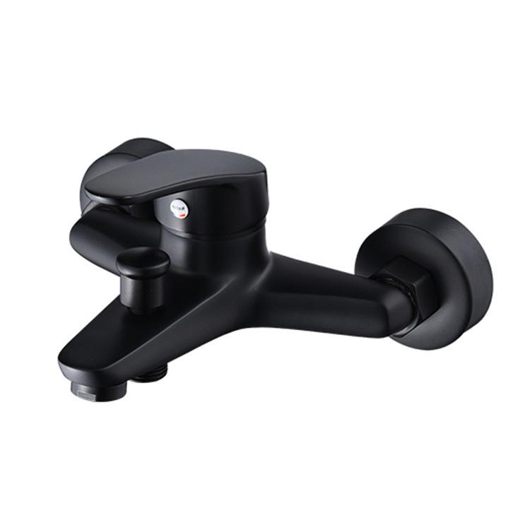 Robinet De Baignoire Noir À Poignée Unique, Robinet De Douche Épais