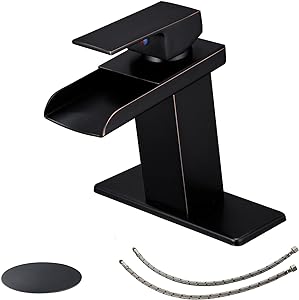 Robinet De Lavabo À Âme En Cuivre Avec Mitigeur Et Poignée Unique, Noir
