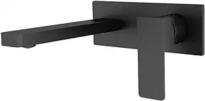 Robinet De Lavabo Encastré Tout Cuivre, Eau Chaude Et Froide, Noir