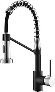 Robinet Monotrou (sans Flexible D'Arrivée D'Eau) À Levier Unique En Cuivre Avec Douchette Extractible, Noir