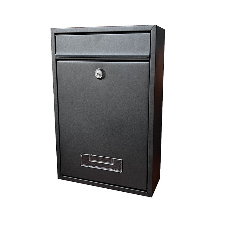 Boîte Aux Lettres Murale Verrouillable, En Acier Galvanisé Durable, 32 X 21.7 X 8.4cm, Noir