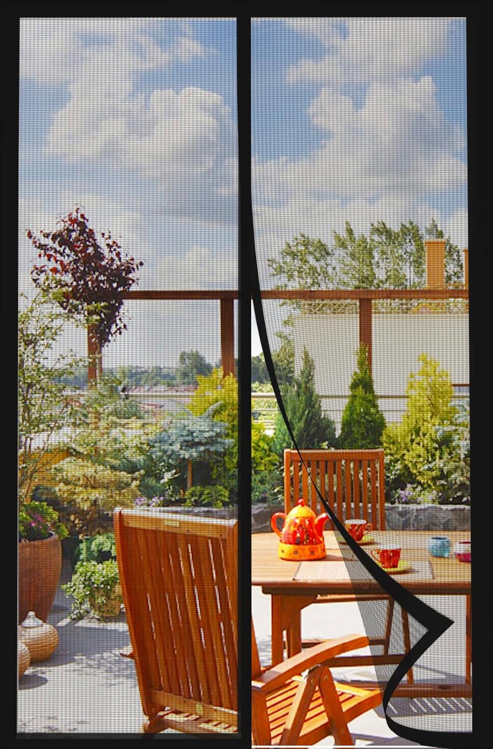 Svkbjroy Rideau De Porte Moustiquaire, Porte Fenetre Magnetique, Rideau Anti Insecte Mouche Pour Portes De Balcon, Portes De Salon, Portes Extérieures, Noir, 120×210cm