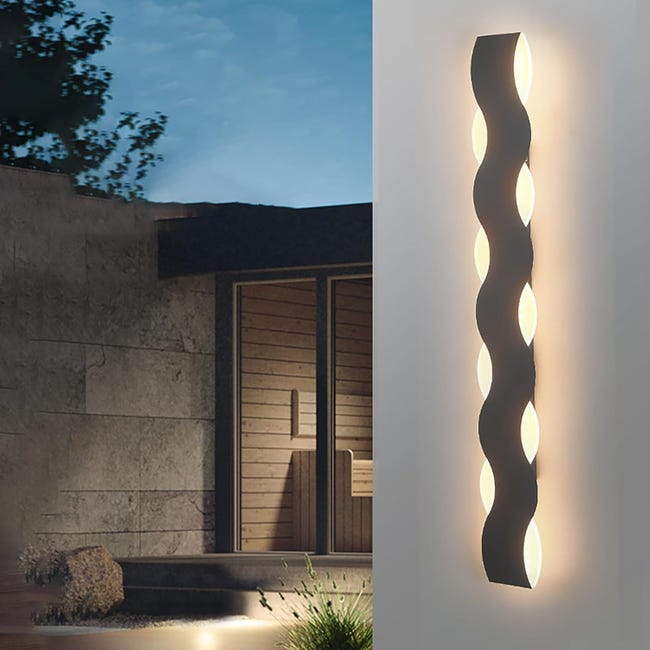 Applique Murale D'Extérieur Longue, Simple Et Moderne, À Led, Pour Salon, Étanche Ip65, Noire, Luminaire D'Intérieur (lumière Chaude, 40 Cm) (sku Produit : 96775509 Sku Offre : Mkh25.7.21-13)
