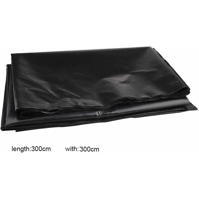 Revêtement De Bassin En Caoutchouc Pehd Pour Petits Étangs, Bassins À Poissons, Fontaines De Jardin Noir 3 X 3 M