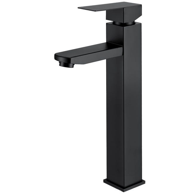 Robinet Salle De Bain Haut Mitigeur Lavabo Noir Pour Vasque Robinet De Lavabo Avec Poignée Carré Design Moderne