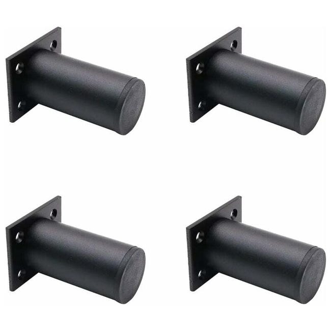 Pieds De Meubles Réglables Noir Mat , En Alliage D'Aluminium 38x80 Mm, Pied De Support Pour Canapé De Meuble