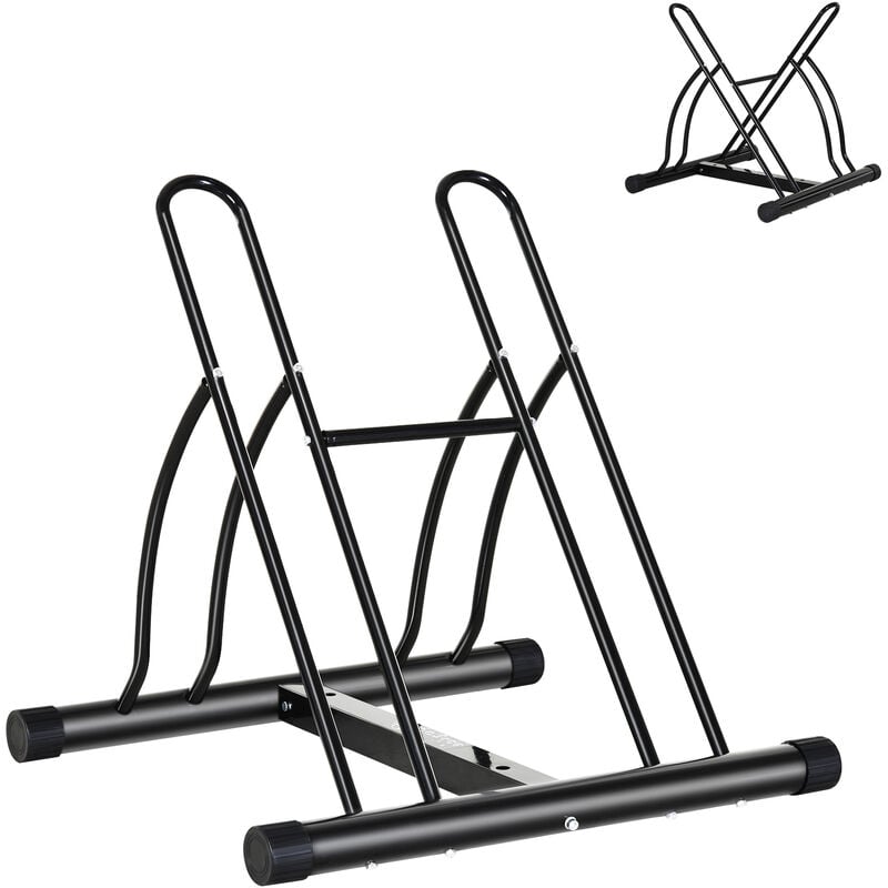 Râtelier 2 Vélos Modulable Dim. 54l X 60l X 57h Cm Acier Époxy Noir