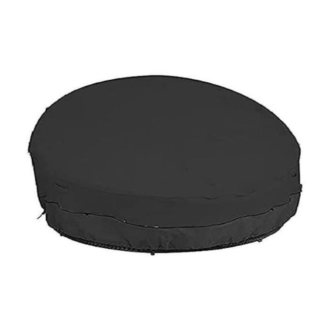 Housse De Protection Pour Canapé-lit Rond De Jardin (228 X 83 Cm) – Tissu Oxford 210d Imperméable, Noir