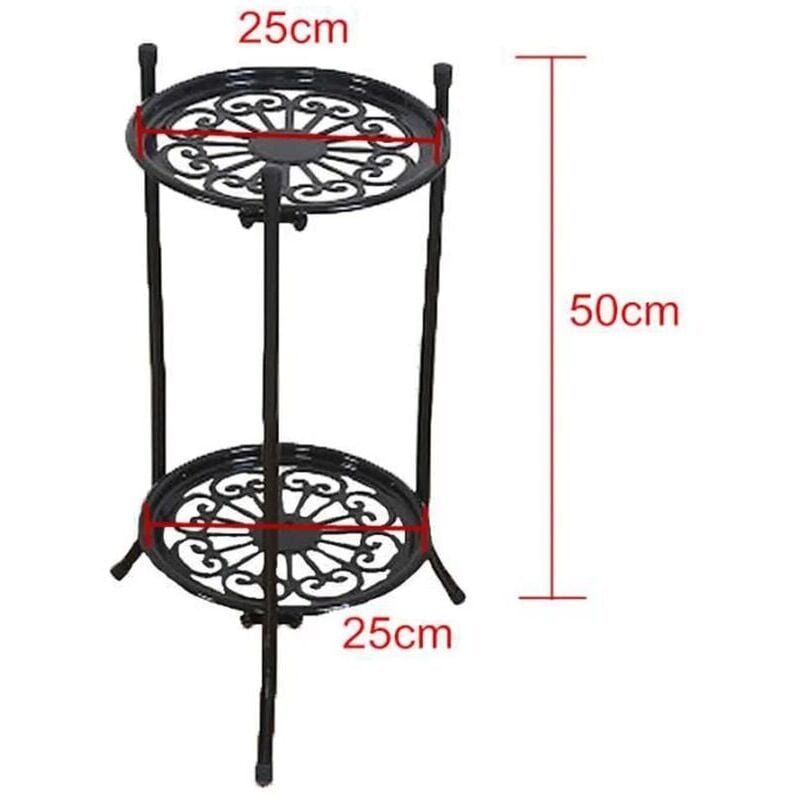 Colonne À Fleurs Support De Fleurs Colonne À Plantes Porte-plantes Tabouret Porte-fleurs Noir 25x25x50cm