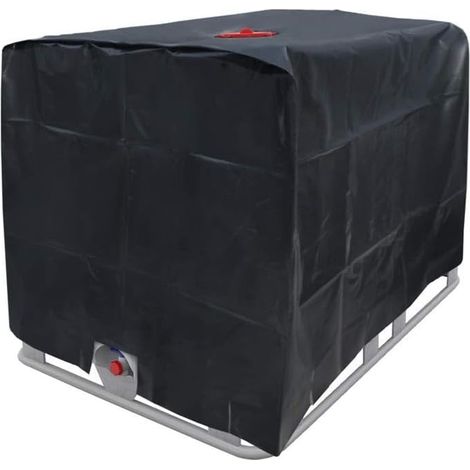 Bâche De Réservoir D'Eau, Bâche Couverture Réservoir Ibc Pour Cuve 1000l, Anti-poussière Anti-uv Anti-pluie, 120x100x116cm (le Noir)