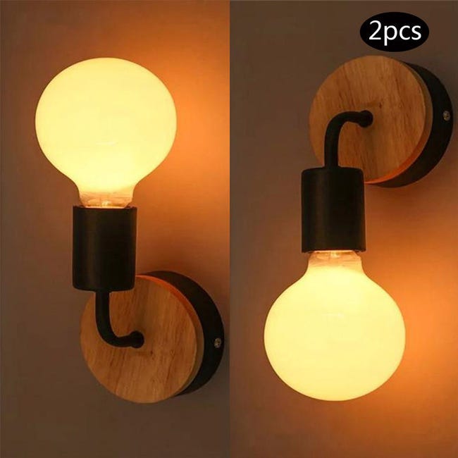 2pcs Lampe Murale De Chevet Eclairage Decor Applique Murale Noir (sku Produit : 94127584 Sku Offre : 25219sz128)