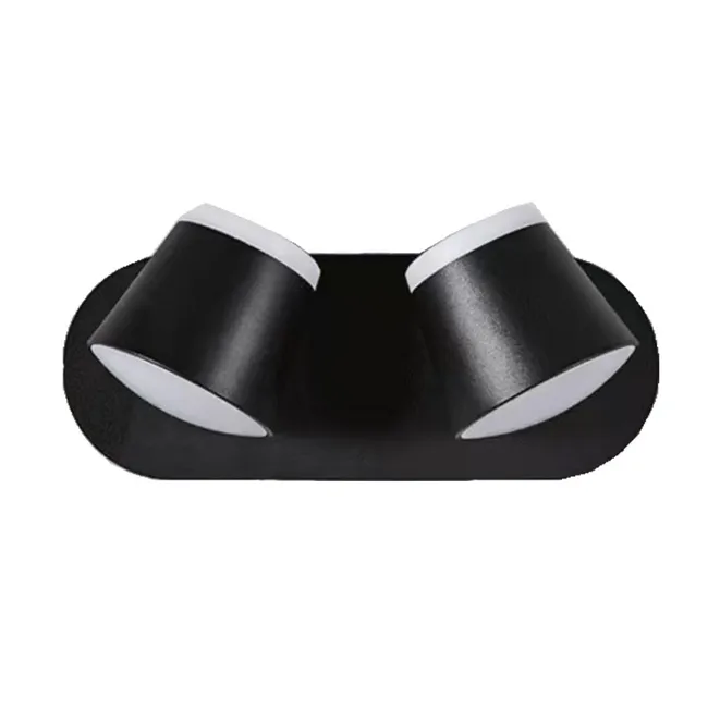 Applique Led Murale Extérieure 16 W Aluminium 2 Spots Rotatifs 360° Blanc Chaud 3000 K Noir (sku Produit : 92303476 Sku Offre : 711liu56)
