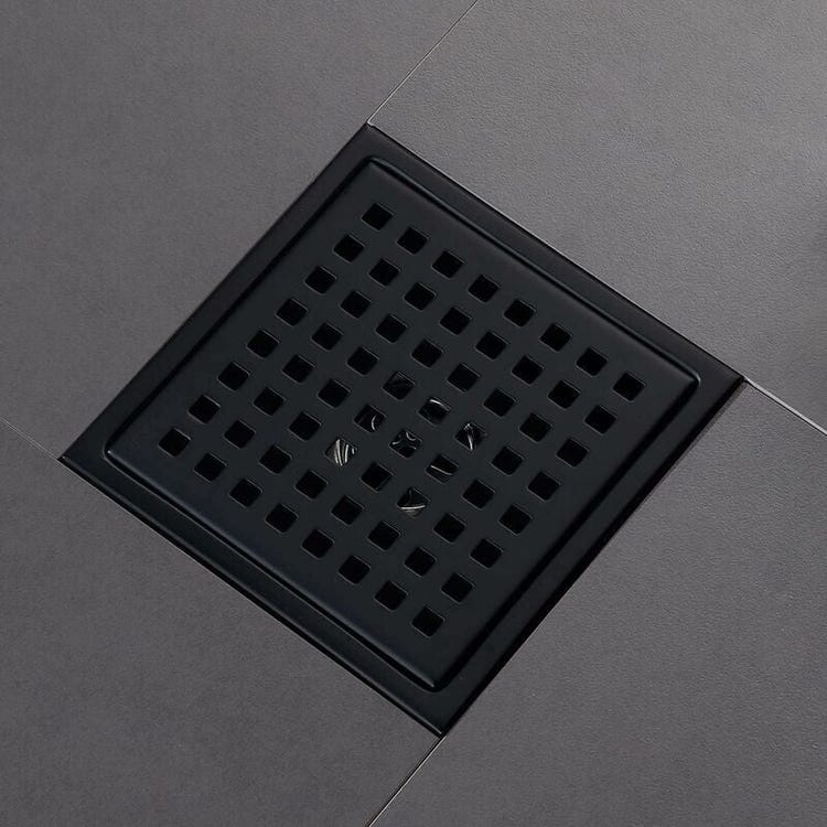 Drain De Sol De Douche Carré De 6 Pouces, Noir Mat, Grille Avec Couvercle Amovible, Acier Inoxydable Sus304 (sku Produit : 95465392 Sku Offre : Lehuamwj1839)