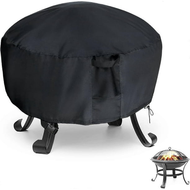 Housse Ronde Pour Foyer Extérieur, 81 Cm (32 Po), Imperméable Et Résistante, En Tissu 600d, Pour Foyer À Gaz. (81 Cm (32 Po) De Profondeur X 41 Cm (16 Po) De Hauteur, Noire), Ping-