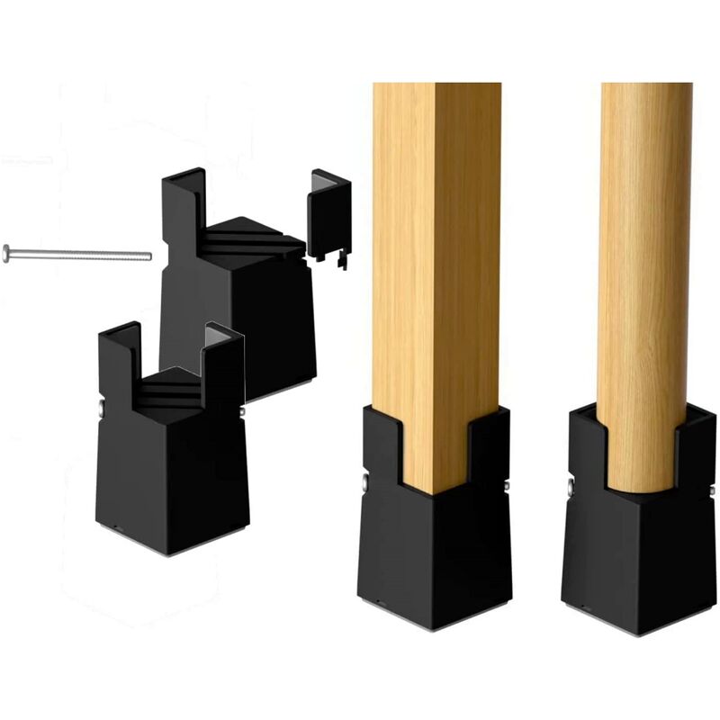 Pcs Rehausseurs De Lit Réglables 22-42mm Noir Rehausseur Meuble 5cm Pour Pieds De Chaise Table Canapé Avec Pince À Vis