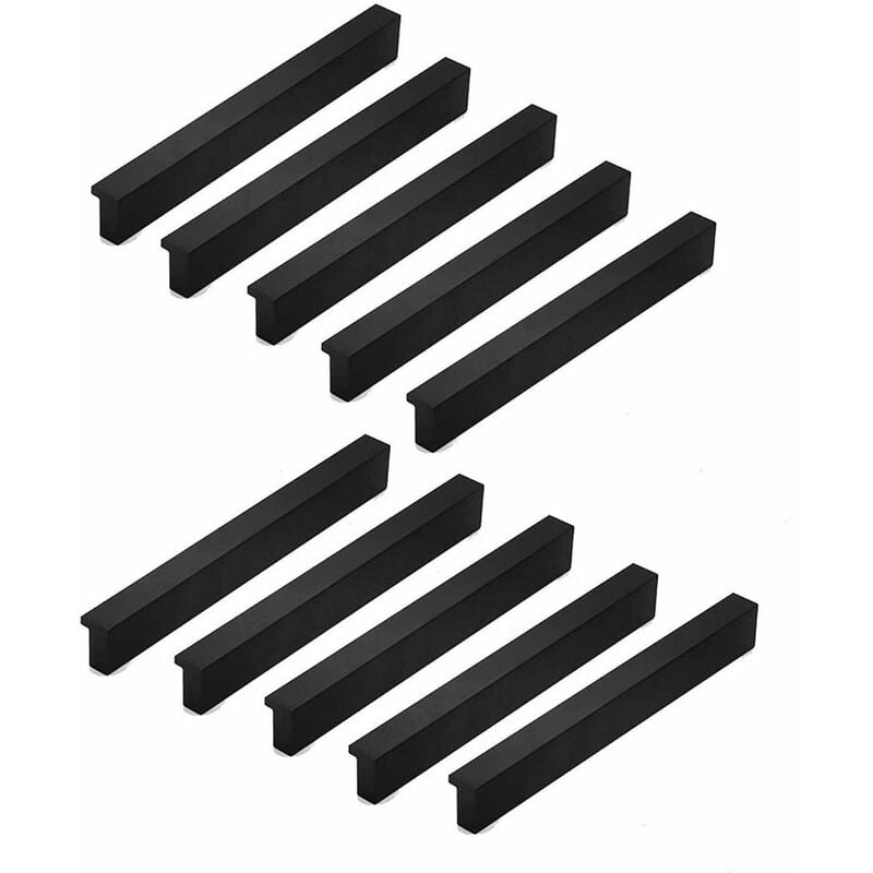 10x Poignées Noir Meubles Armoire Entraxe 128mm Poignées Pour Porte Tiroir Avec Vis