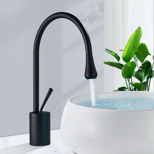 Robinet De Salle De Bain，acier Inoxydable Robinet De Salle De Bain, Robinet De Lavabo Haut, Robinet De Lavabo Élégant Convient ,noir