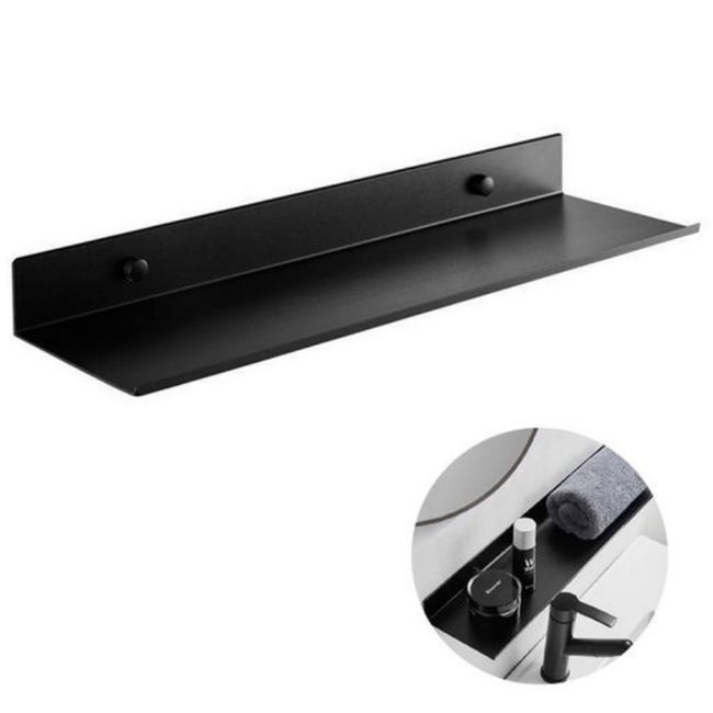 Étagère De Douche Autocollante Acier Inoxydable Noir Étagère De Douche - 2 Pièces 30 Cm