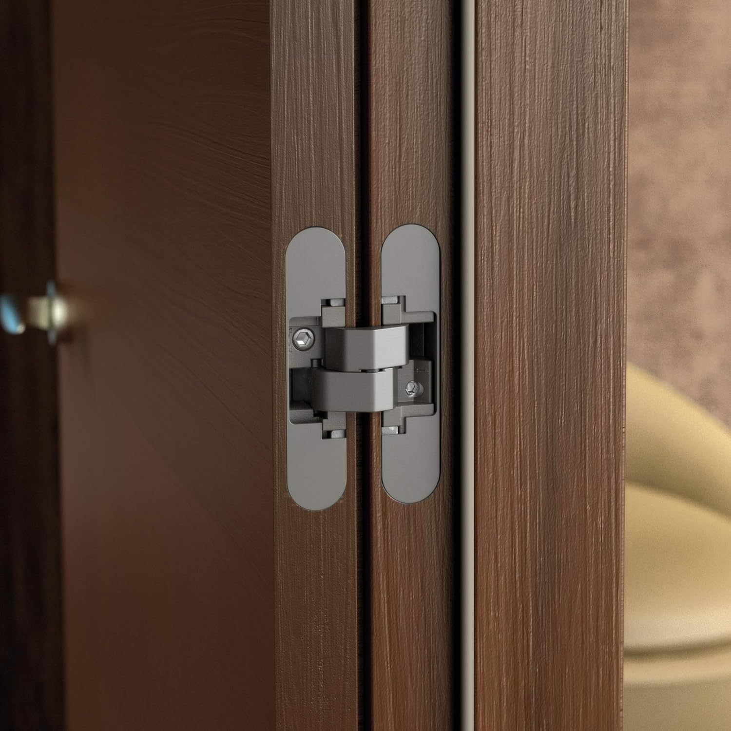 Lot De 2 Charnières Invisibles Pour Portes Lourdes, Capacité De Charge De 40 Kg, Ouverture À 180°, Alliage De Zinc, Noir