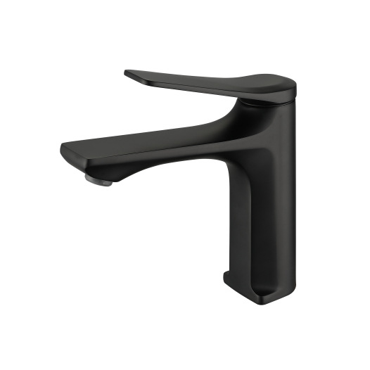 Robinet Mitigeur De Lavabo À Mitigeur Monocommande Pour Eau Froide, Corps En Laiton, Finition Chromée, Noir