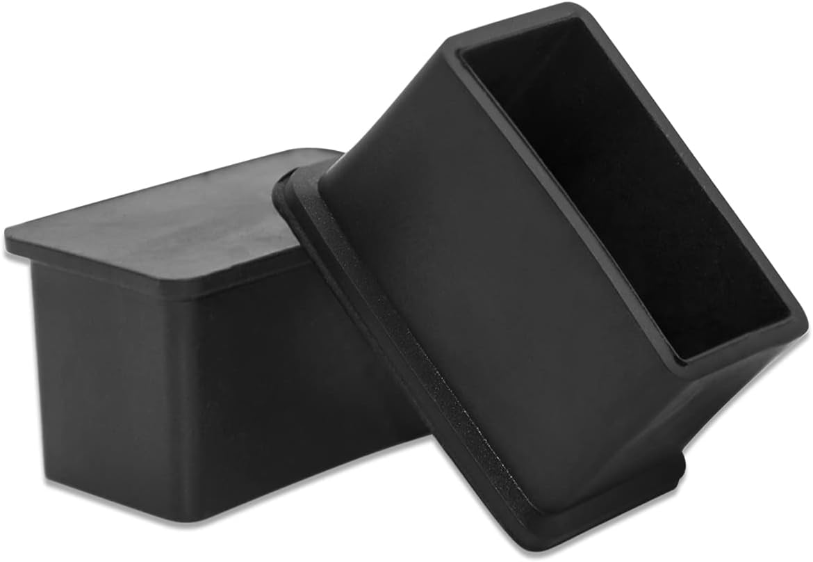 Lot De 10 Embouts Rectangulaires Flexibles En Pvc Pour Pieds De Chaise, Pieds De Table, 20 Mm X 40 Mm (13/16" X 1-9/16"), Noir