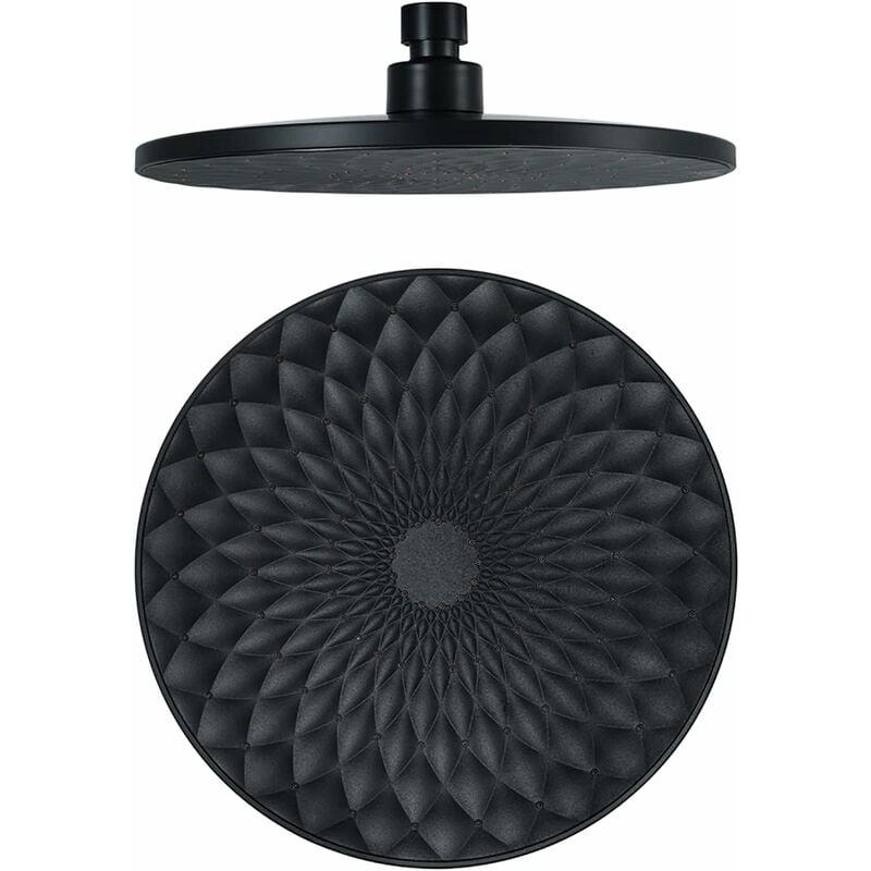 Tête De Douche, Ronde 9 Pouces Pommeau Douche Fixes Abs Tête De Douche Pluie Economie D'Eau Haute Pression Pomme De Douche Pluie, G1/2 Connexion,noir