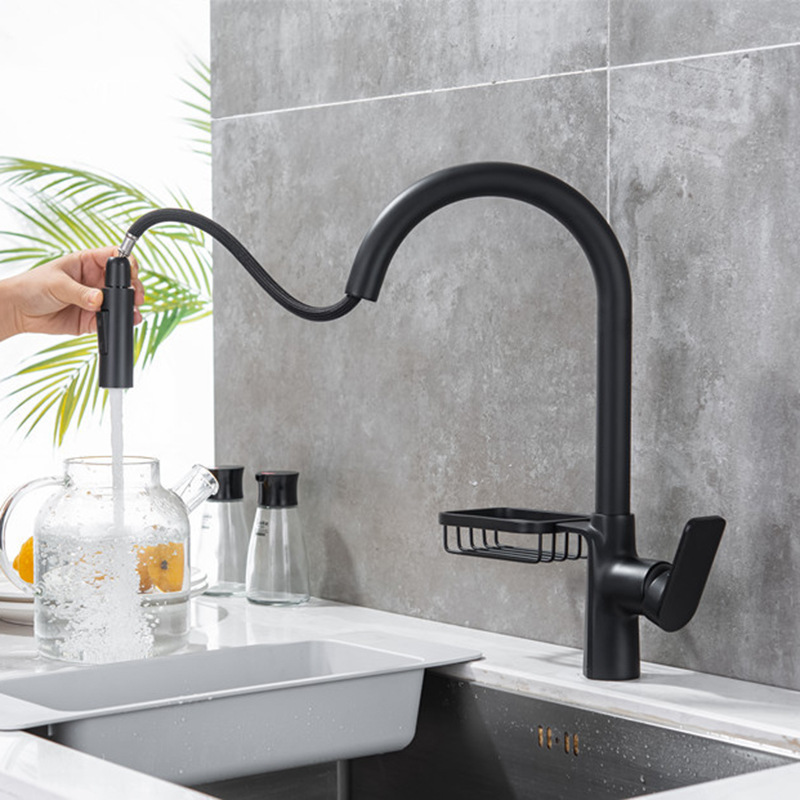 Mitigeur De Cuisine, Robinet Mitigeur Cuisine Avec Rince Verre Evier Mitigeur Evier Cuisine Rotation À 360° ,noir