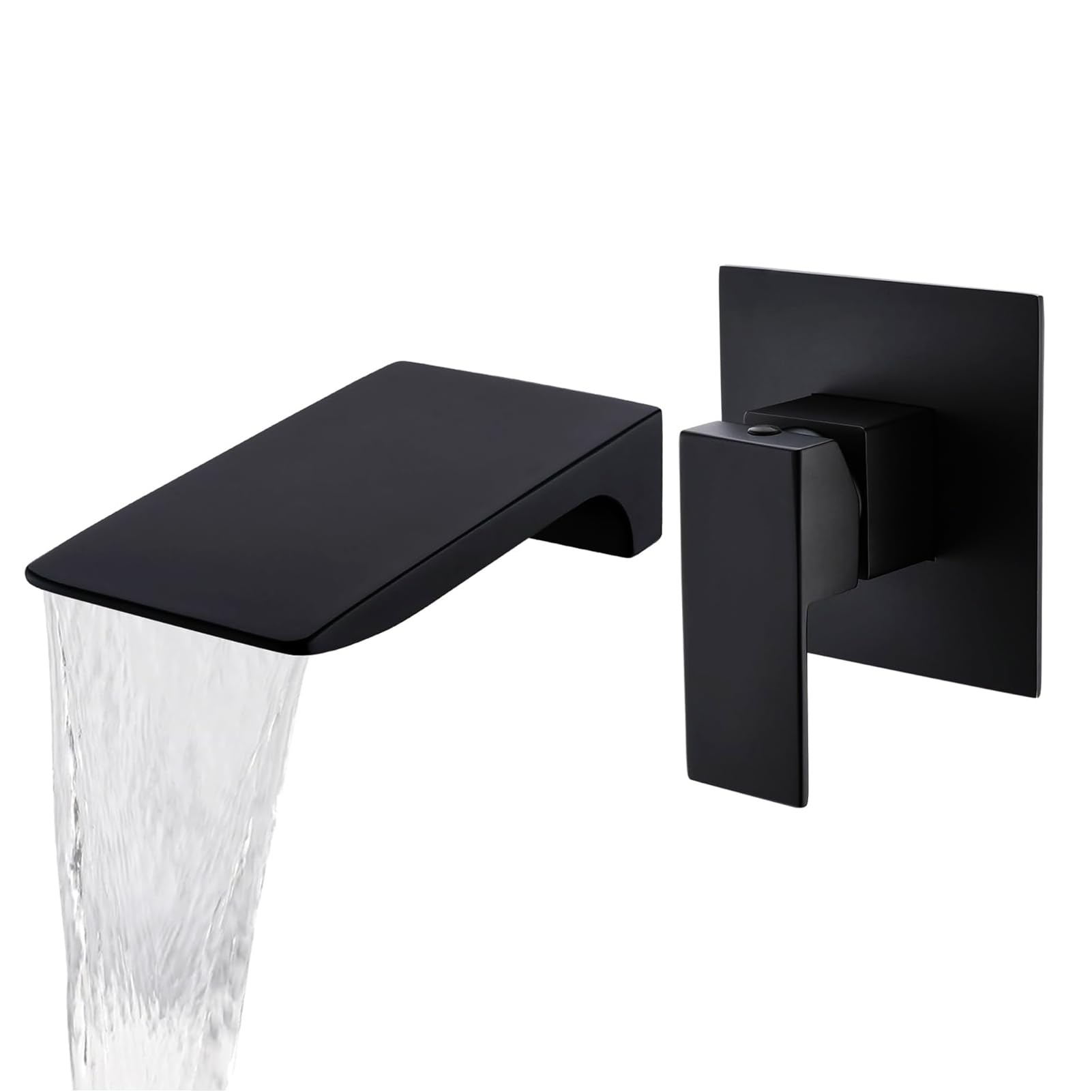 Robinet Mitigeur Mural Lavabo Cascade Noir En Laiton
