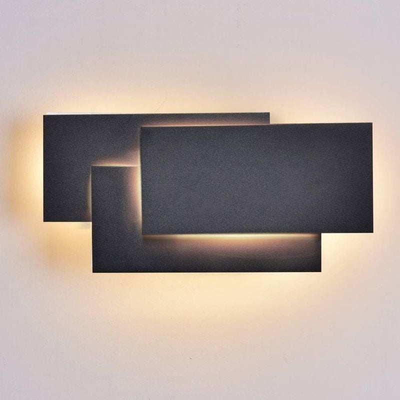 24w Led Appliques Murales Intérieur Noir Simple Design Murale Applique Pour Couloir Escalier Salon Chambre ( Lumière Blanc Chaud )
