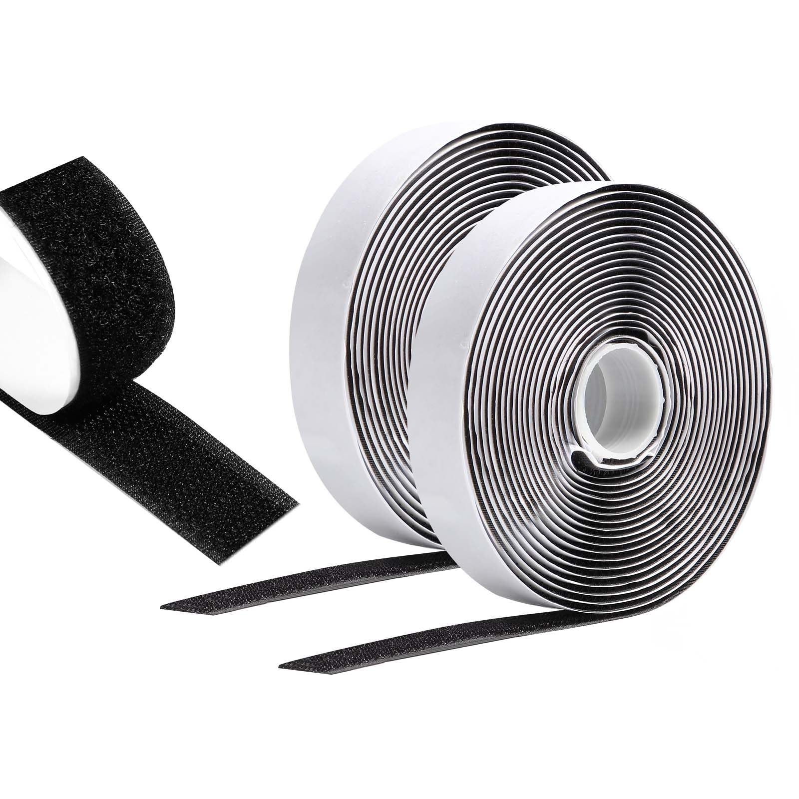 Scratch Autocollant Double Face 5 M X 20 Mm, Hook Loop Rubans Ruban Adhésif Puissant À Crochets Et Boucles Pour La Couture (noir)