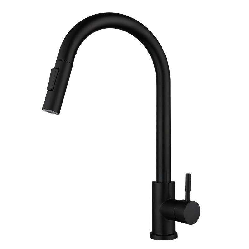 Robinet Cuisine Douchette, Mitigeur Cuisine Noir Avec Douchette Extractible , Robinetterie De Cuisine En Acier Inoxydable Eau Chaude Et Froide