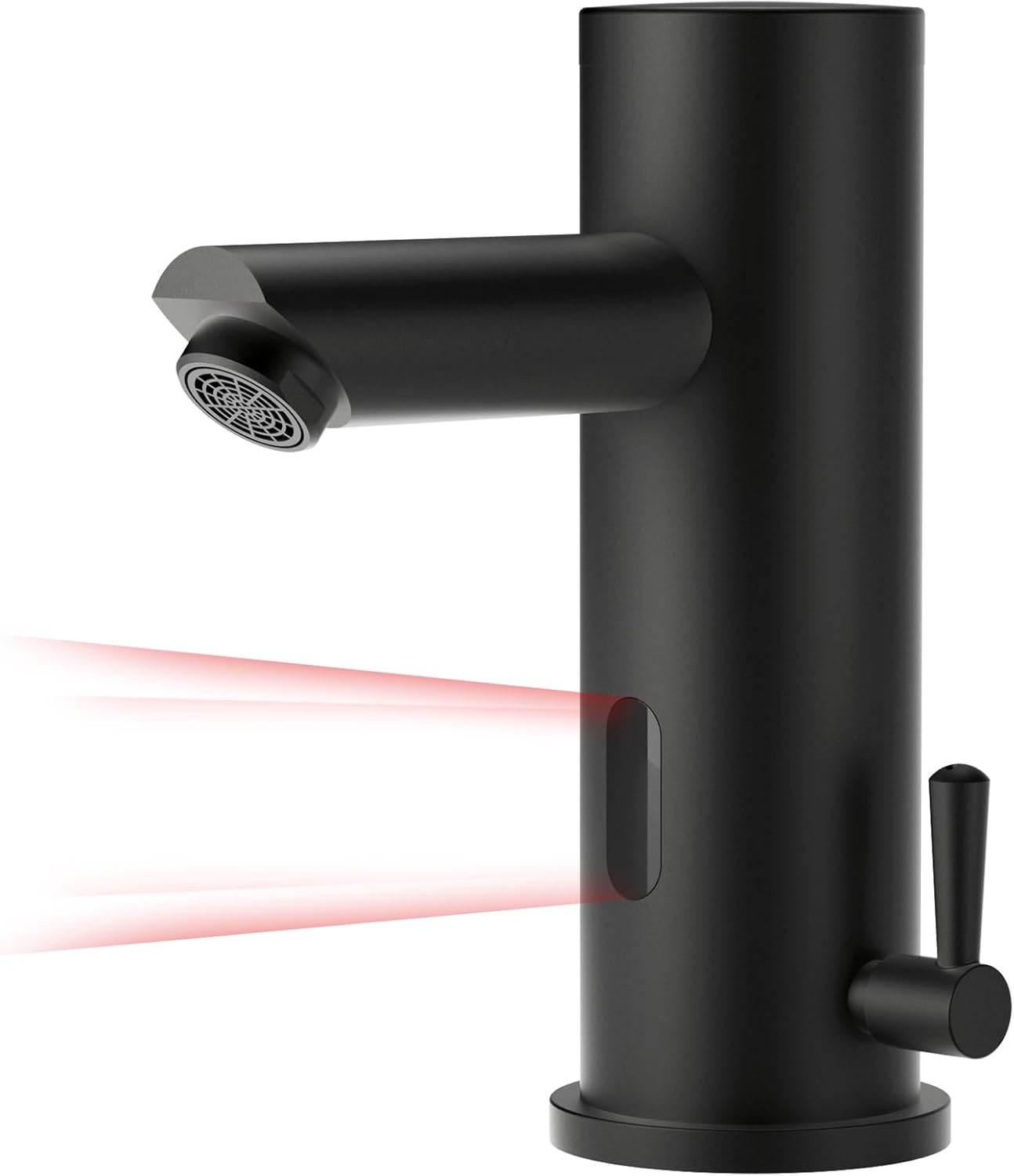 Lavabo Infrarouge Noir, Automatique Robinet Lave Main, Robinet De Salle De Bain Monocommande Pour Eau Chaude Et Froide G3/8