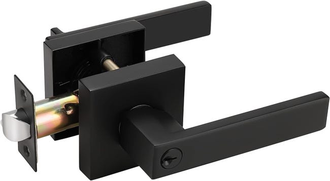 Serrure De Porte D'Entrée Carrée À Levier Avec Clé, En Acier Inoxydable, Noire (sku Produit : 96260863 Sku Offre : Lehua25.5.27-18)