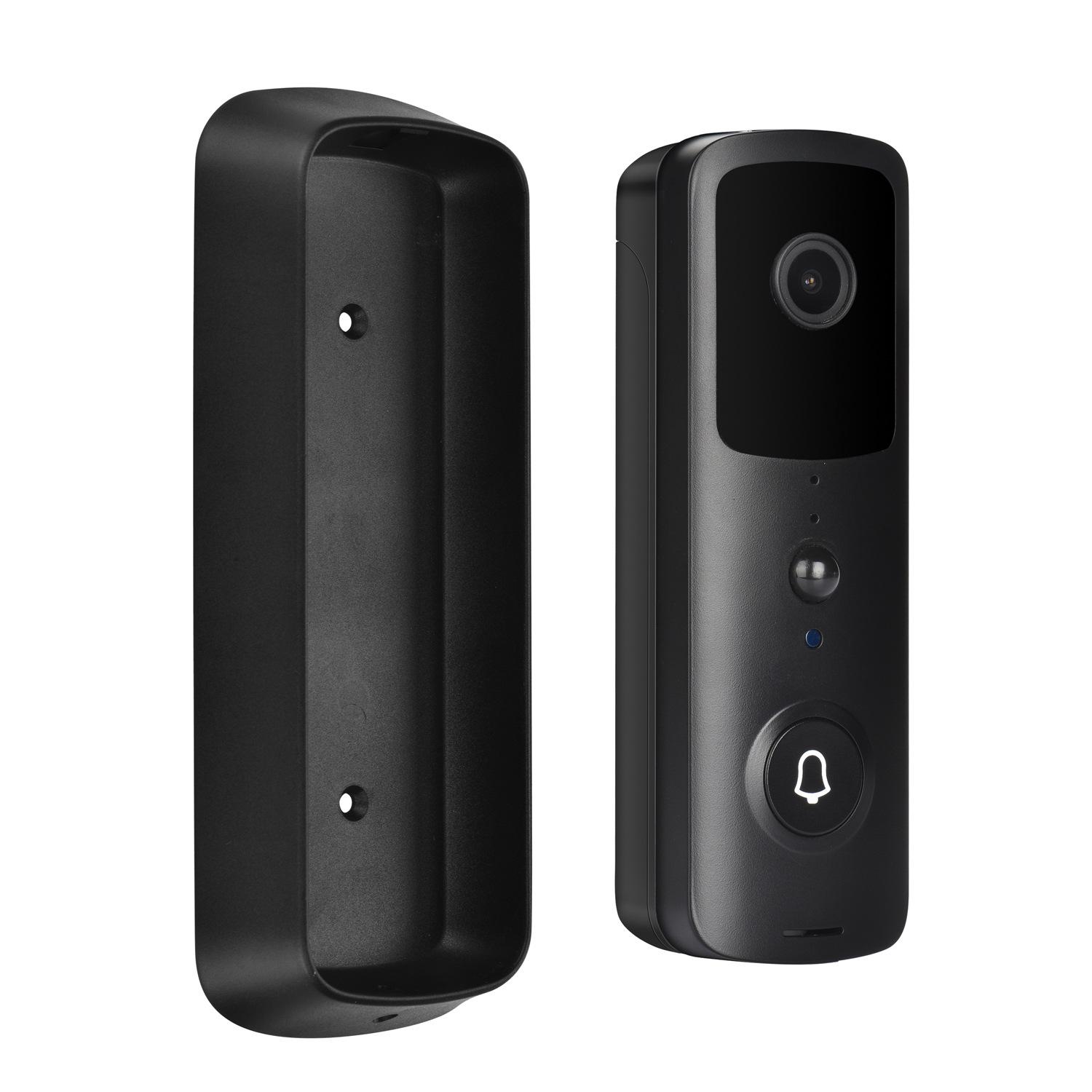 Sonnette Étanche De Faible Puissance D'Interphone De Surveillance À Distance De Smartphone Visuel De Wifi Sans Fil，noir