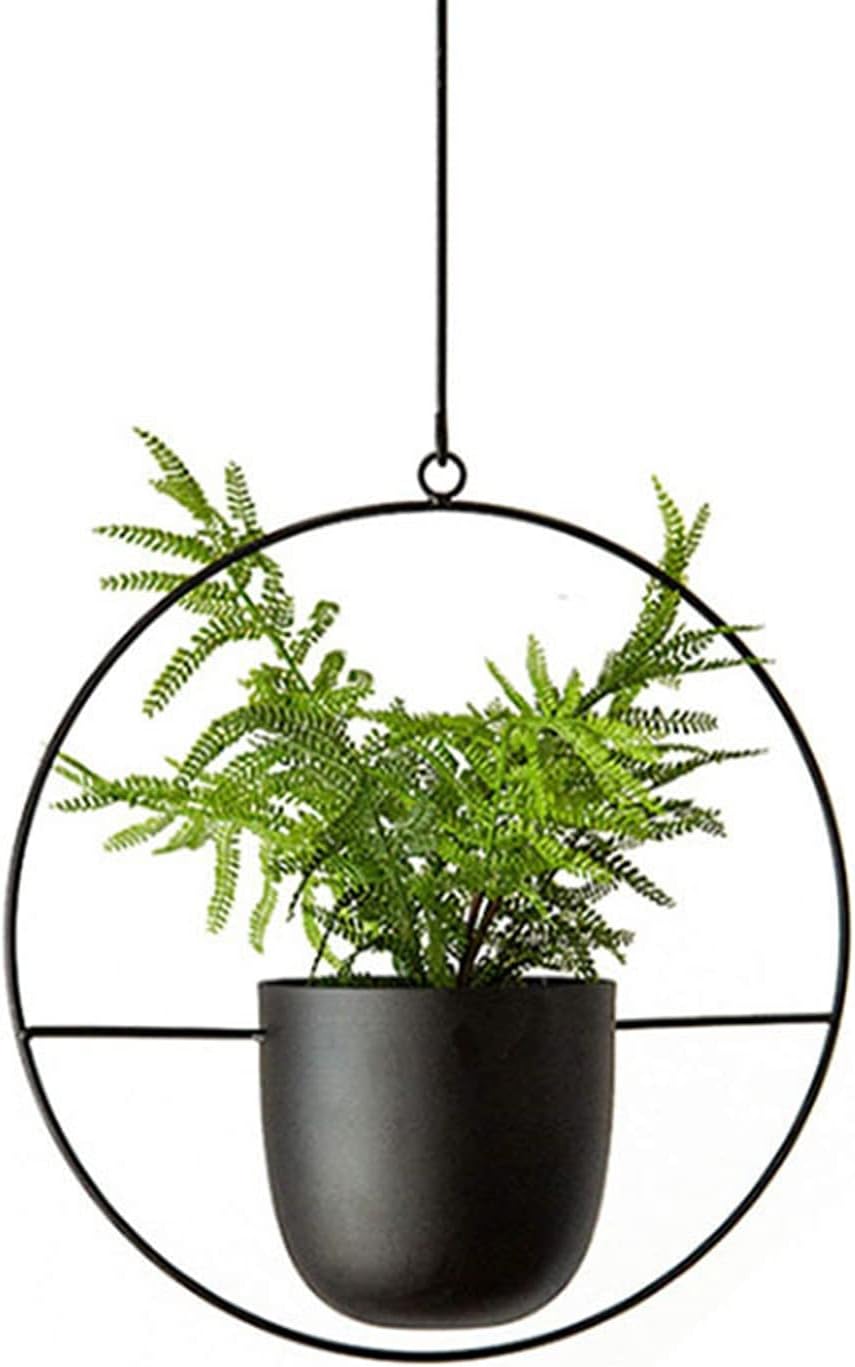 Pot De Fleurs Suspendu En Métal Noir - Modèle Suspendu - Plantes Grasses - Pot De Fleurs Suspendu - Décoration Murale - Pot De Fleurs (rond)