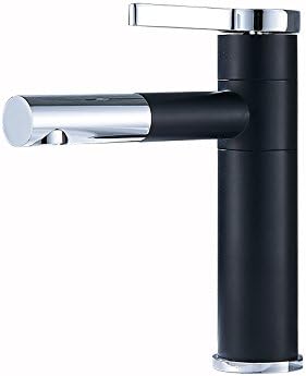 Rétro Lavabo Robinet Hot Et Froid Noir Et Blanc Douche De Toilette Lavabo Robinet Mitigeur Robinet Rotation Universelle Avec Pipes D'Entrée, Noir Blanc Court